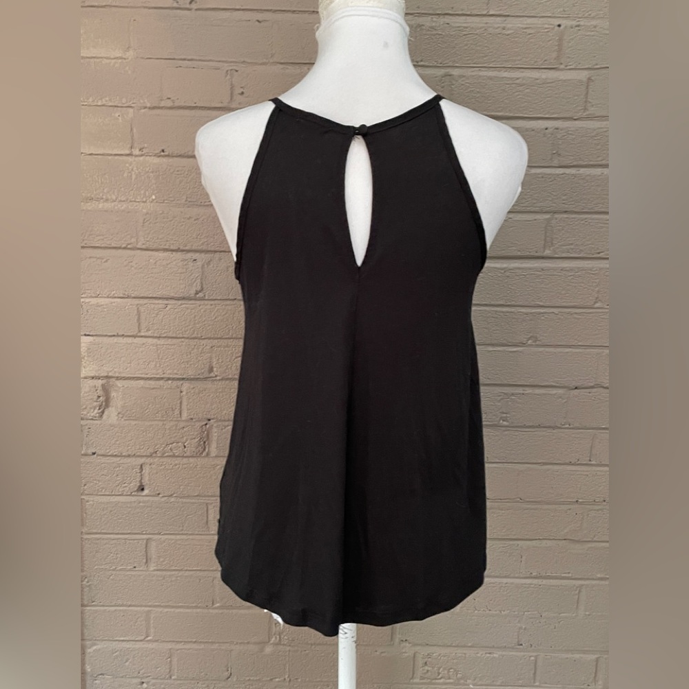 Ecote black sleeveless fringe top s - Picture 6 of 11